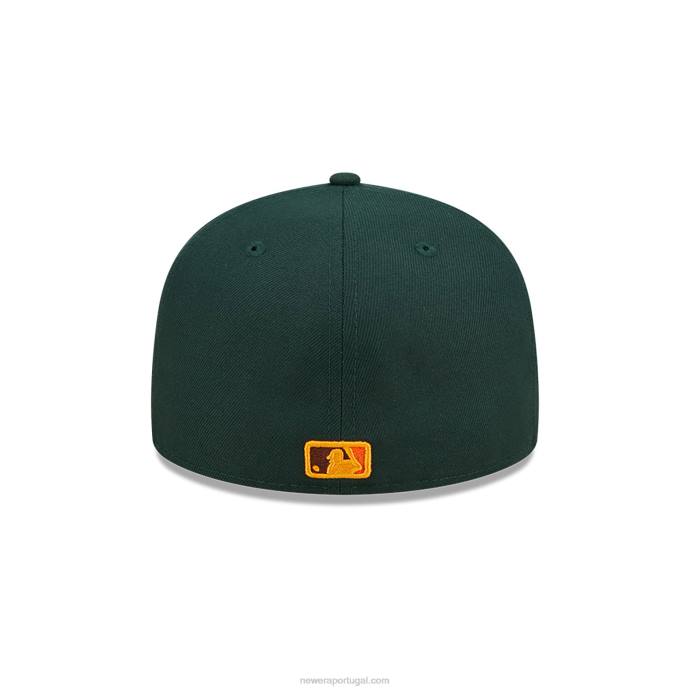 FFTN102 New Era boné toronto blue jays folhoso verde escuro 59fifty