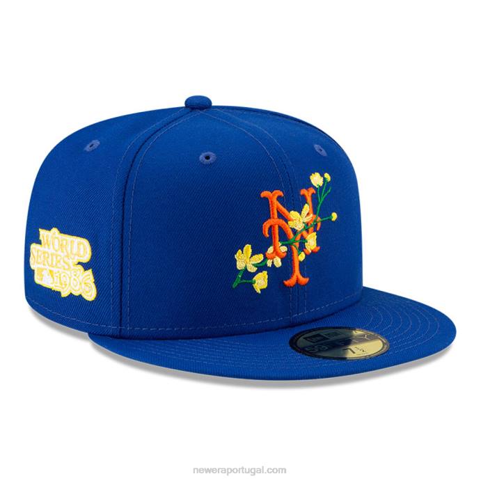 FFTN1031 New Era new york mets mlb boné lateral bloom blue 59fifty