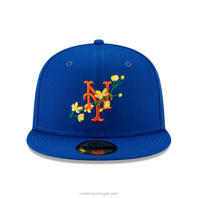 FFTN1031 New Era new york mets mlb boné lateral bloom blue 59fifty