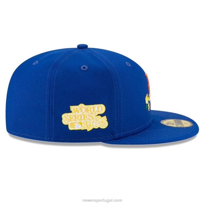 FFTN1031 New Era new york mets mlb boné lateral bloom blue 59fifty