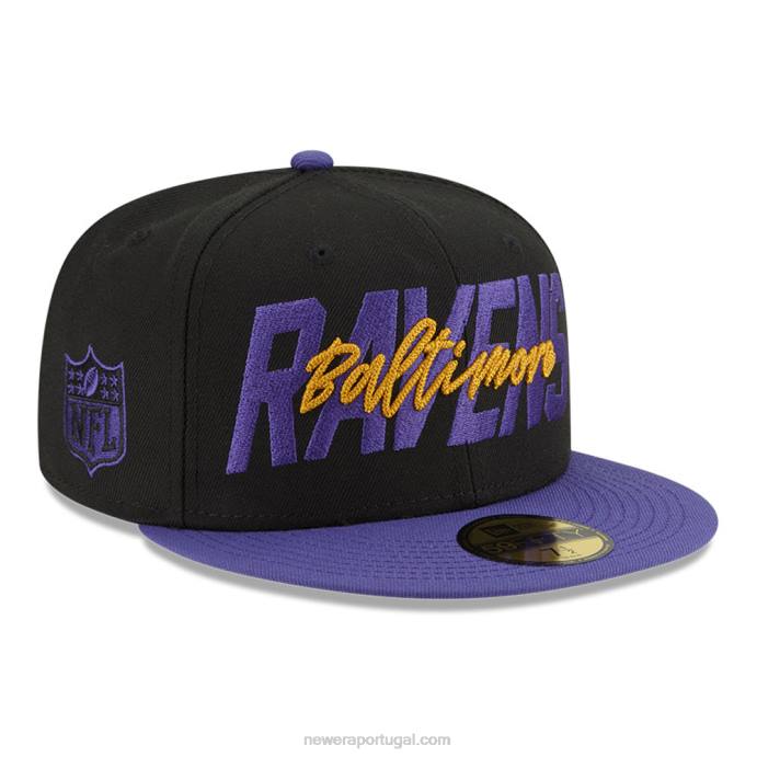 FFTN1033 New Era baltimore ravens nfl draft black 59fifty boné ajustado