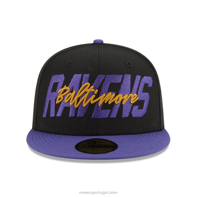 FFTN1033 New Era baltimore ravens nfl draft black 59fifty boné ajustado
