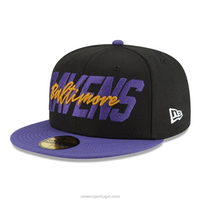 FFTN1033 New Era baltimore ravens nfl draft black 59fifty boné ajustado