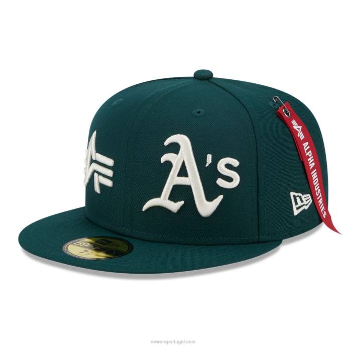 FFTN1036 New Era boné Oakland Athletics Alpha Industries x mlb verde 59fifty