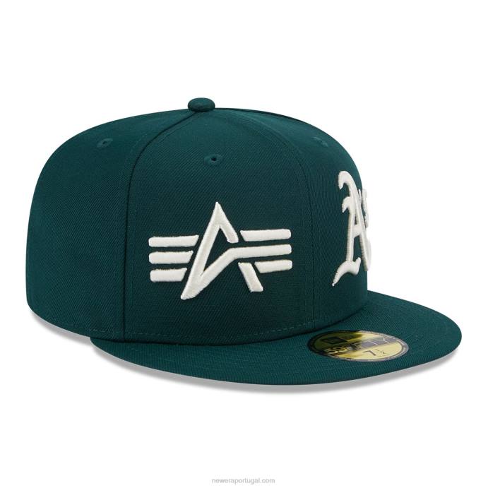 FFTN1036 New Era boné Oakland Athletics Alpha Industries x mlb verde 59fifty