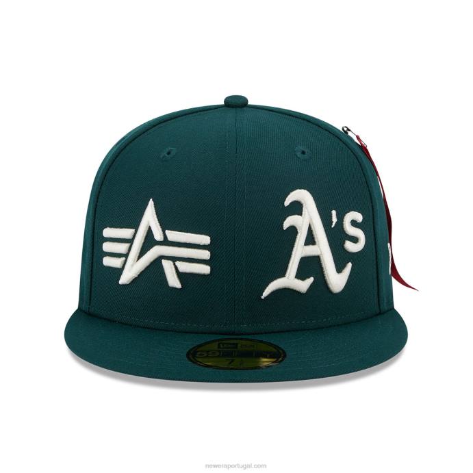 FFTN1036 New Era boné Oakland Athletics Alpha Industries x mlb verde 59fifty