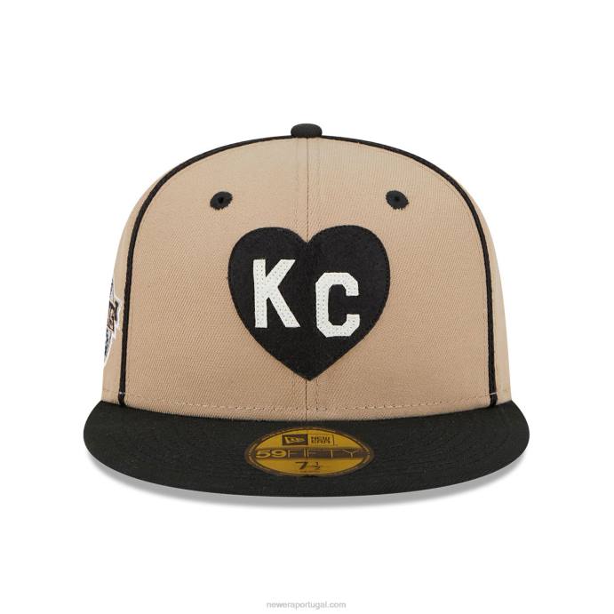 FFTN1041 New Era Boné kansas city monkars negro league bege 59fifty