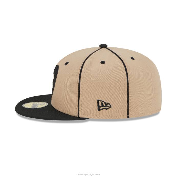 FFTN1041 New Era Boné kansas city monkars negro league bege 59fifty