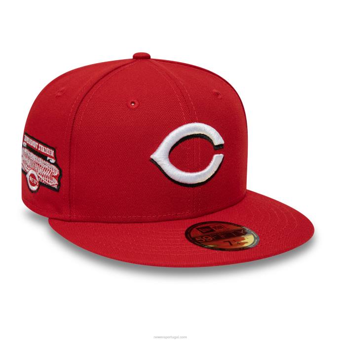 FFTN1046 New Era Cincinnati Reds National League Stadium Red 59Fifty Boné Ajustado