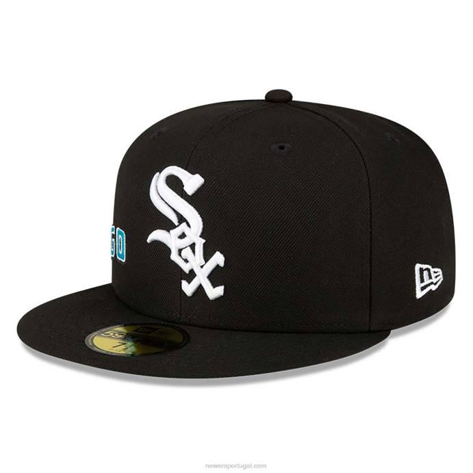 FFTN1048 New Era Boné Chicago White Sox Stateview Preto 59Fifty
