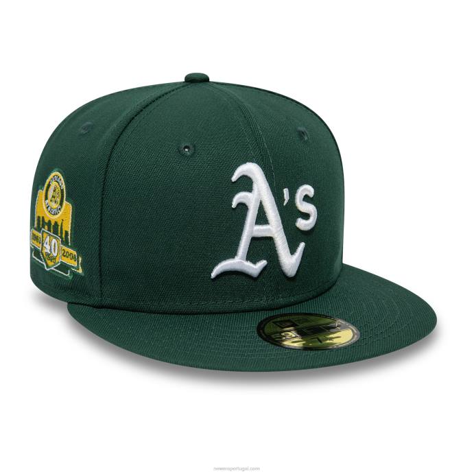 FFTN1049 New Era Oakland Athletics American League Stadium verde escuro 59Fifty boné ajustado