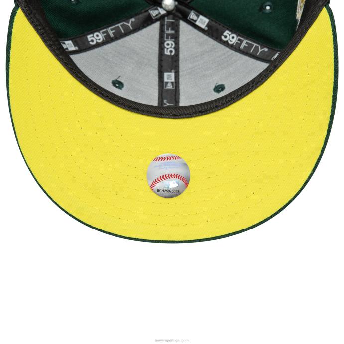 FFTN1049 New Era Oakland Athletics American League Stadium verde escuro 59Fifty boné ajustado