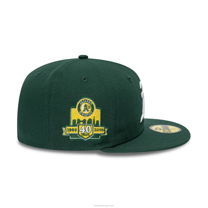 FFTN1049 New Era Oakland Athletics American League Stadium verde escuro 59Fifty boné ajustado