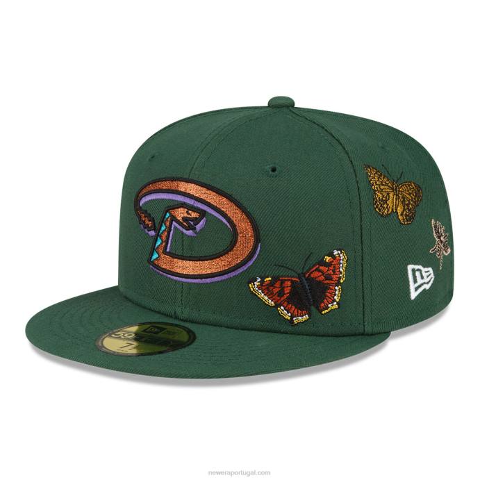 FFTN1052 New Era boné arizona diamondbacks feltro x mlb verde escuro 59fifty