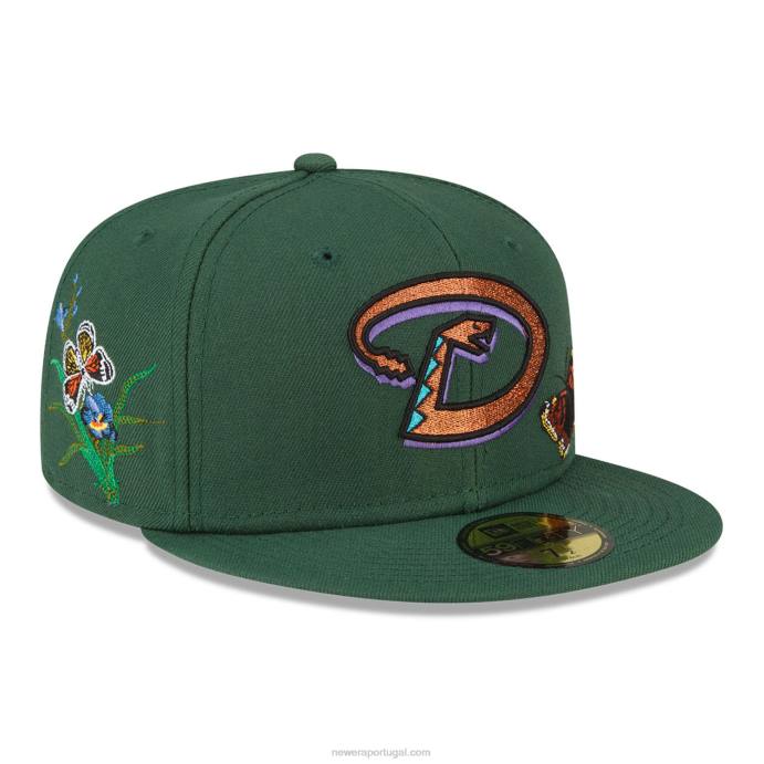 FFTN1052 New Era boné arizona diamondbacks feltro x mlb verde escuro 59fifty