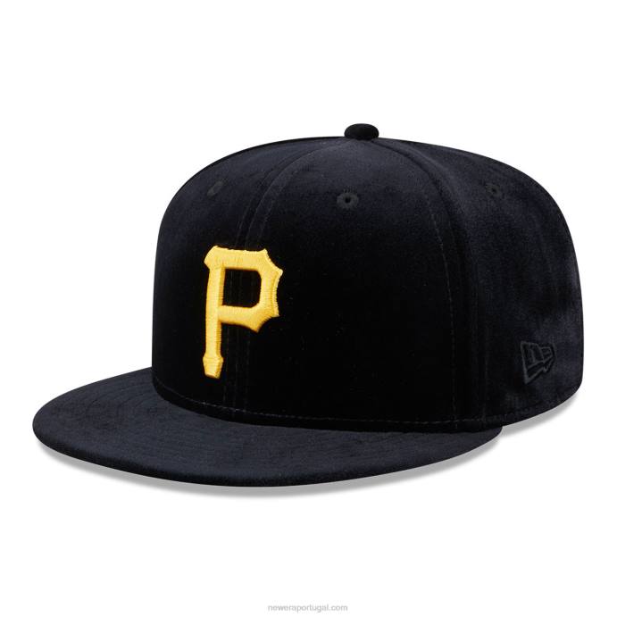 FFTN1053 New Era Boné Pittsburgh Pirates Veludo Preto 59Fifty