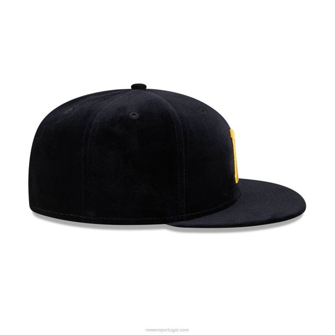 FFTN1053 New Era Boné Pittsburgh Pirates Veludo Preto 59Fifty
