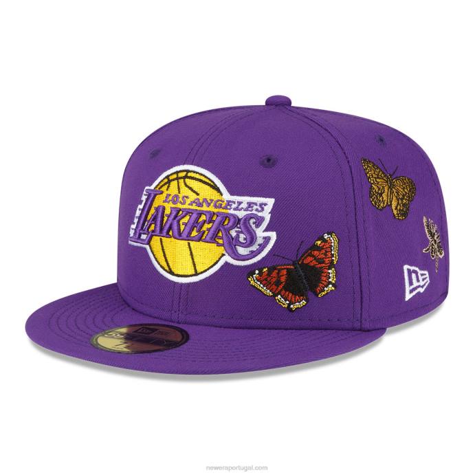 FFTN1055 New Era boné la lakers feltro x nba roxo 59fifty