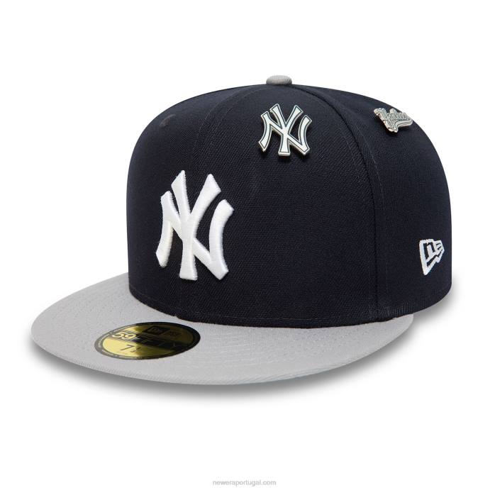 FFTN1057 New Era New York Yankees MLB pin badge navy 59fifty boné justo