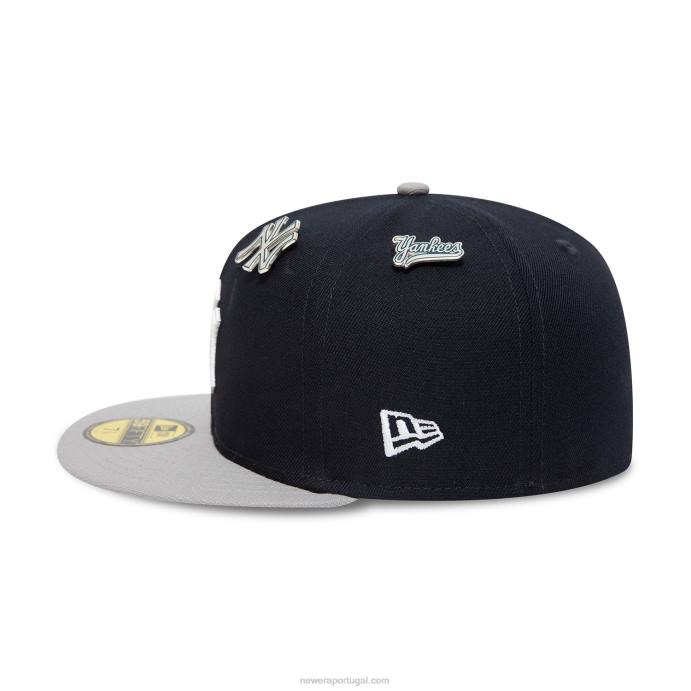 FFTN1057 New Era New York Yankees MLB pin badge navy 59fifty boné justo