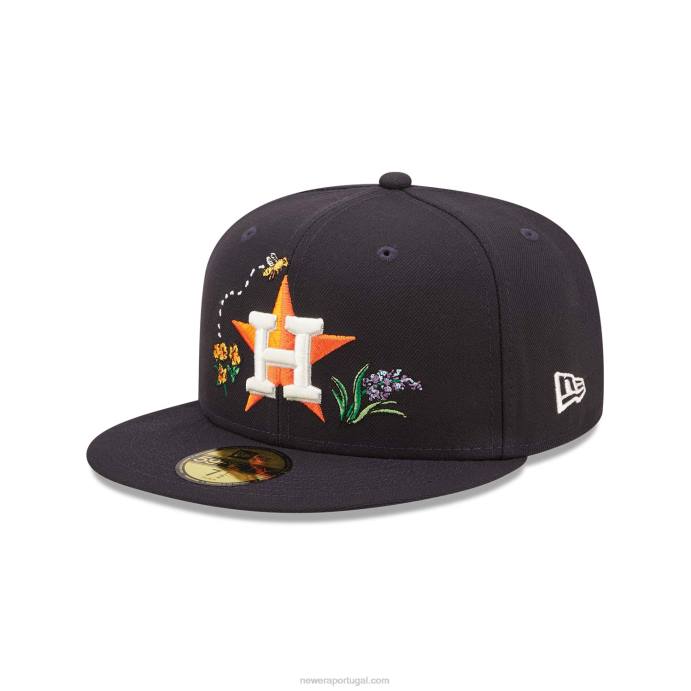 FFTN105 New Era boné houston astros aquarela floral marinho 59fifty