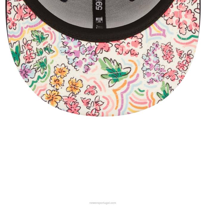 FFTN105 New Era boné houston astros aquarela floral marinho 59fifty