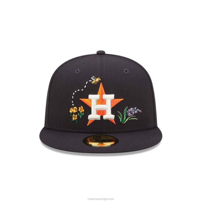 FFTN105 New Era boné houston astros aquarela floral marinho 59fifty