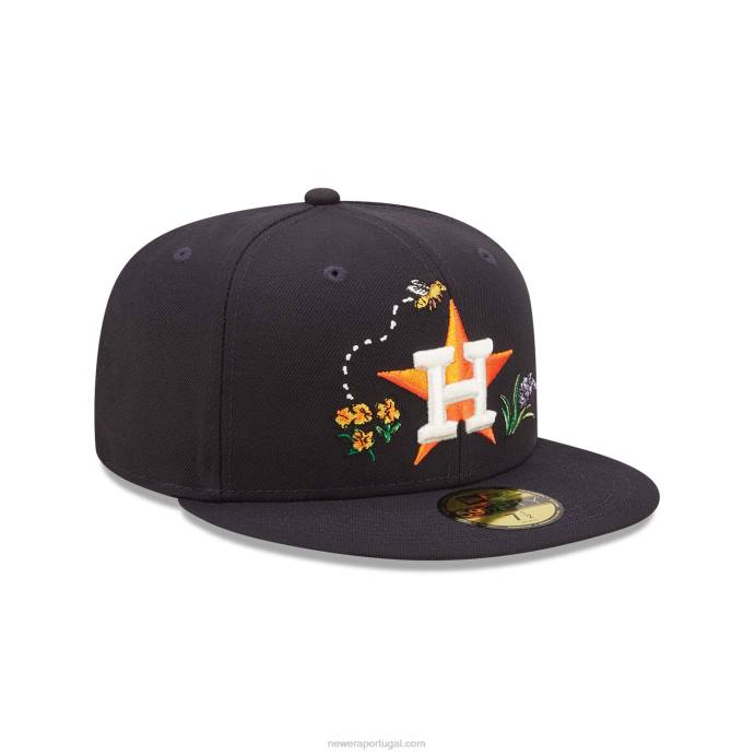 FFTN105 New Era boné houston astros aquarela floral marinho 59fifty