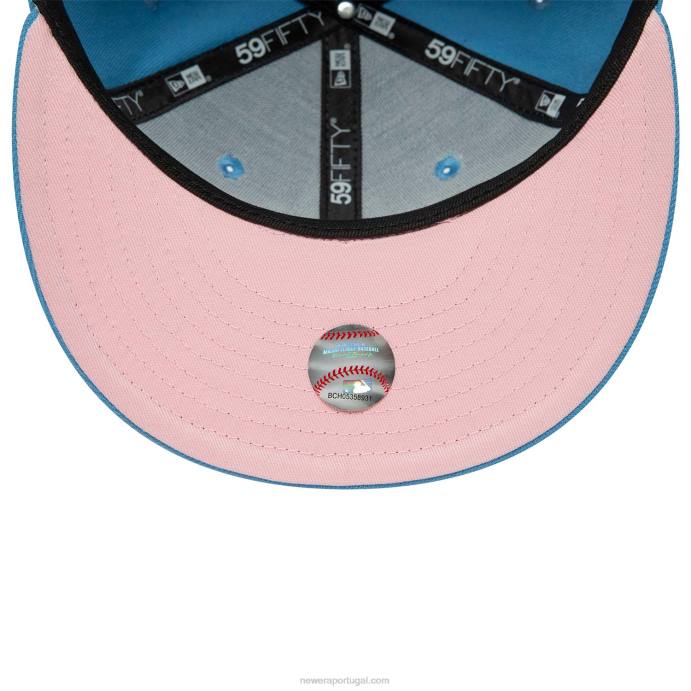 FFTN1060 New Era boné ajustado New York Yankees rosa flor azul 59fifty