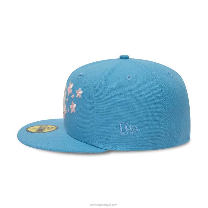 FFTN1060 New Era boné ajustado New York Yankees rosa flor azul 59fifty
