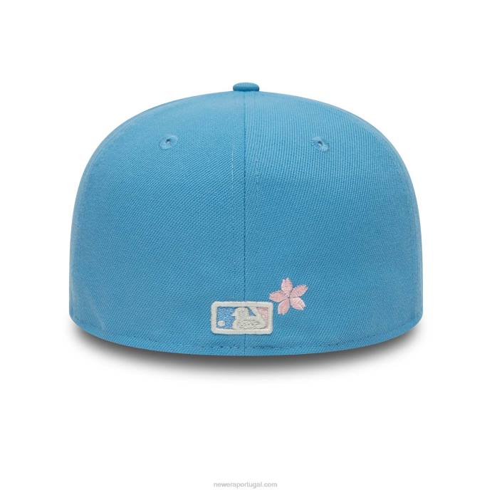 FFTN1060 New Era boné ajustado New York Yankees rosa flor azul 59fifty
