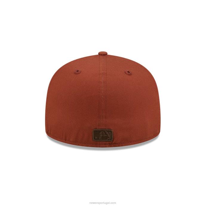 FFTN1066 New Era boné ajustado 59fifty com patch marrom escuro dos new york yankees