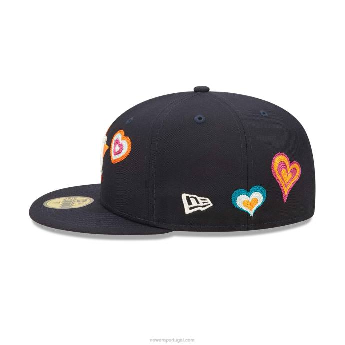 FFTN1068 New Era Boné houston astros coração marinho 59fifty bordado em ponto corrente