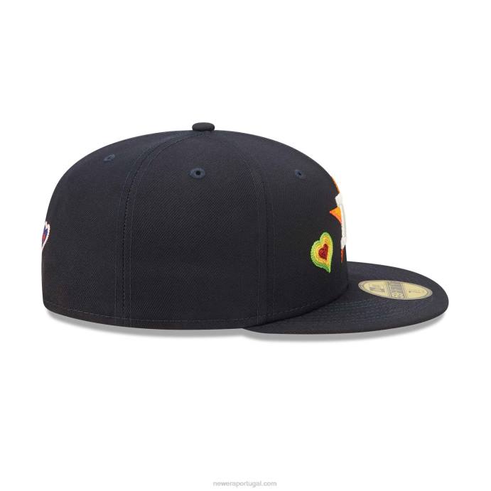 FFTN1068 New Era Boné houston astros coração marinho 59fifty bordado em ponto corrente