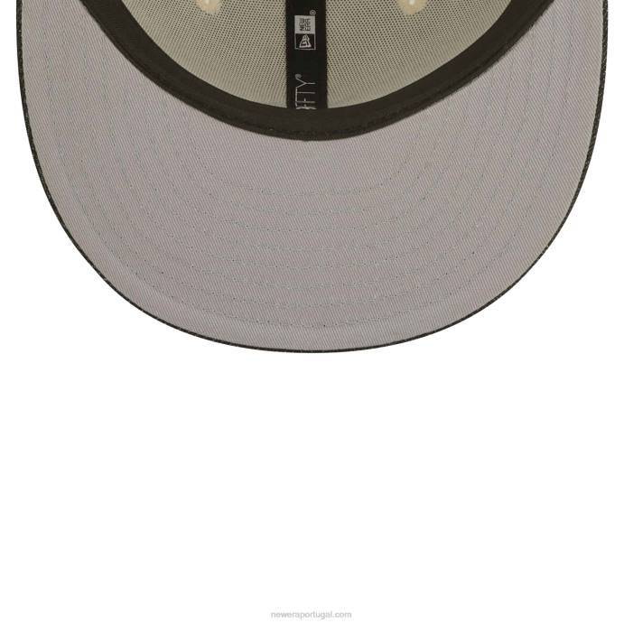 FFTN106 New Era Boné Atlanta Braves MLB Black Denim Chrome White 59Fifty