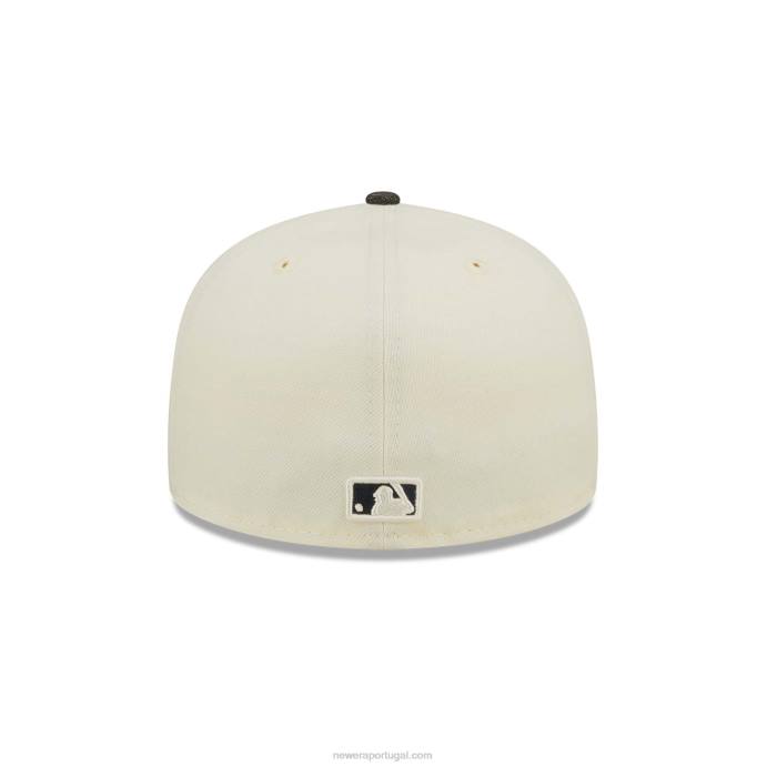 FFTN106 New Era Boné Atlanta Braves MLB Black Denim Chrome White 59Fifty