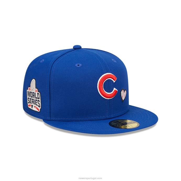 FFTN1072 New Era boné chicago cubs mlb team heart azul 59fifty