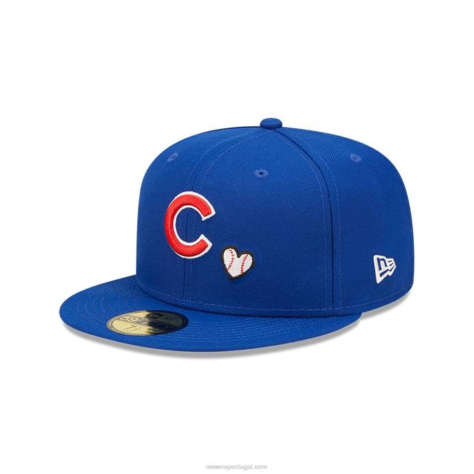 FFTN1072 New Era boné chicago cubs mlb team heart azul 59fifty