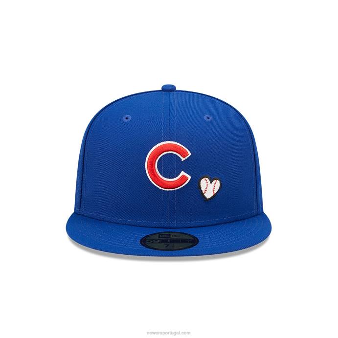 FFTN1072 New Era boné chicago cubs mlb team heart azul 59fifty