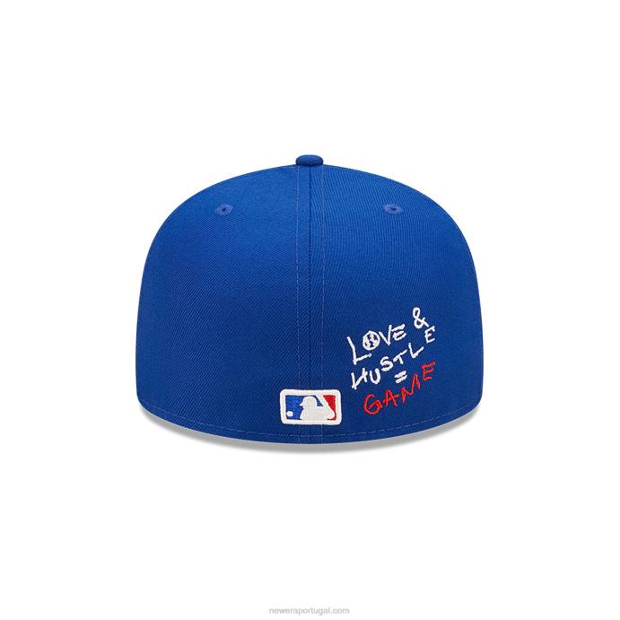 FFTN1072 New Era boné chicago cubs mlb team heart azul 59fifty