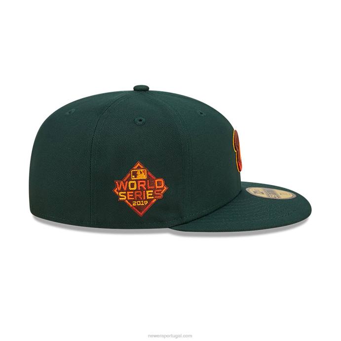 FFTN1073 New Era Boné 59fifty verde escuro folhoso de Washington