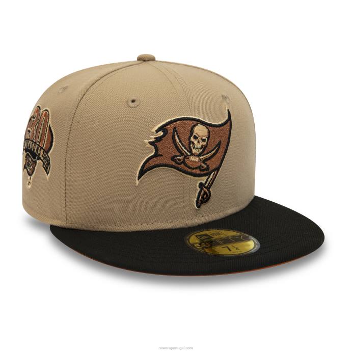 FFTN1074 New Era Boné Tampa Bay Buccaneers Camel 59Fifty