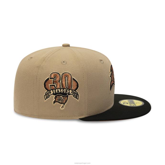 FFTN1074 New Era Boné Tampa Bay Buccaneers Camel 59Fifty