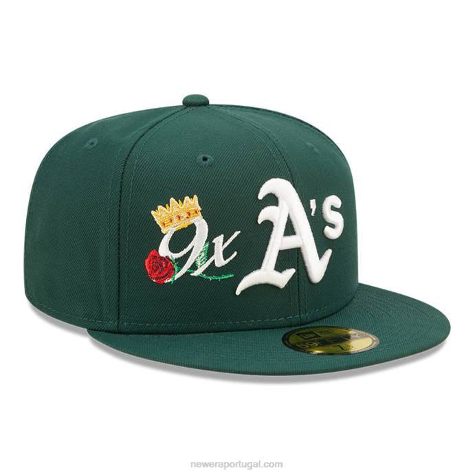 FFTN1075 New Era Boné Oakland Athletics MLB Crown Champs Verde 59Fifty