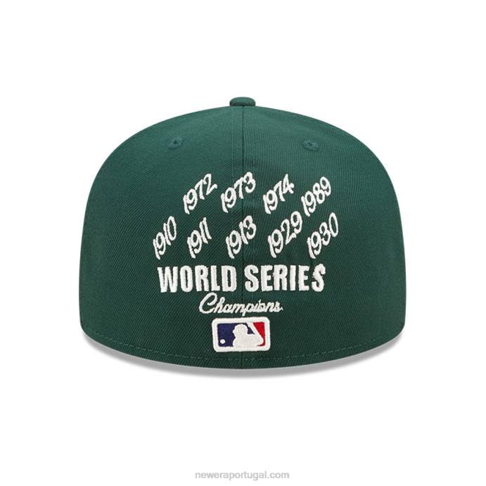 FFTN1075 New Era Boné Oakland Athletics MLB Crown Champs Verde 59Fifty