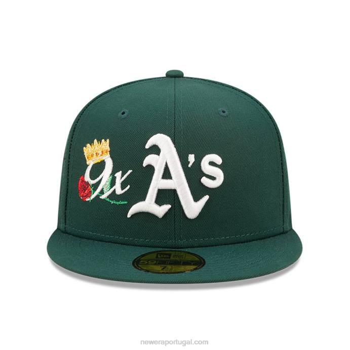 FFTN1075 New Era Boné Oakland Athletics MLB Crown Champs Verde 59Fifty