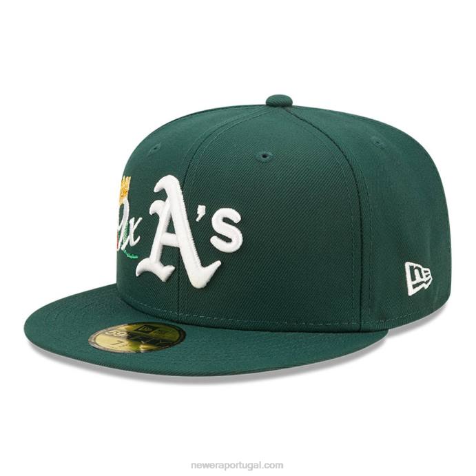 FFTN1075 New Era Boné Oakland Athletics MLB Crown Champs Verde 59Fifty