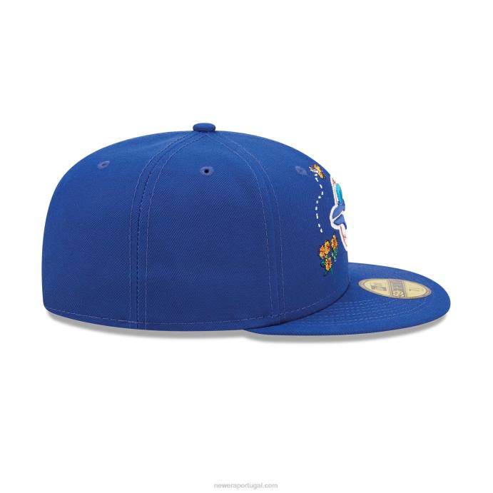 FFTN1076 New Era boné toronto blue jays aquarela floral azul 59fifty