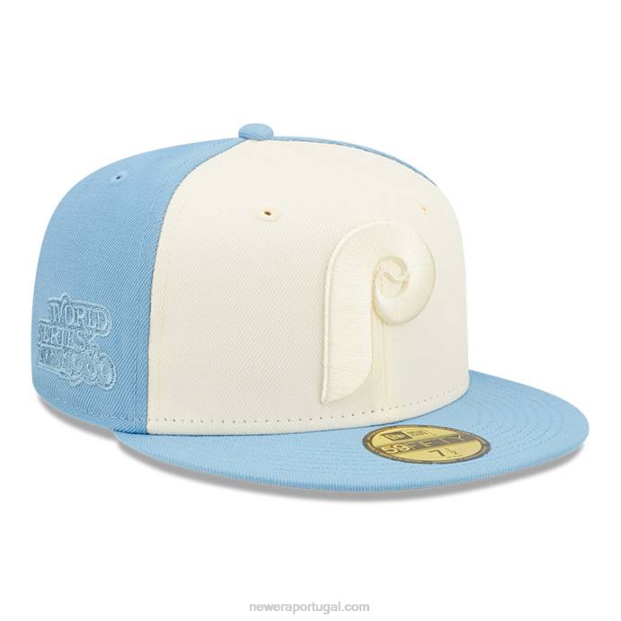 FFTN1077 New Era Boné philadelphia phillies mlb azul claro 2 tons 59fifty