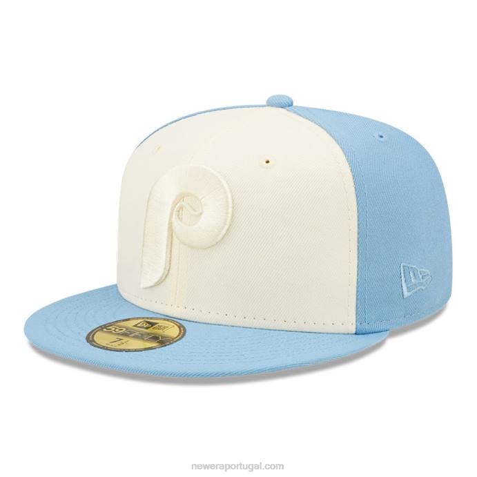 FFTN1077 New Era Boné philadelphia phillies mlb azul claro 2 tons 59fifty